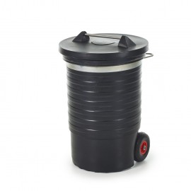 Poultry waste barrel with lid